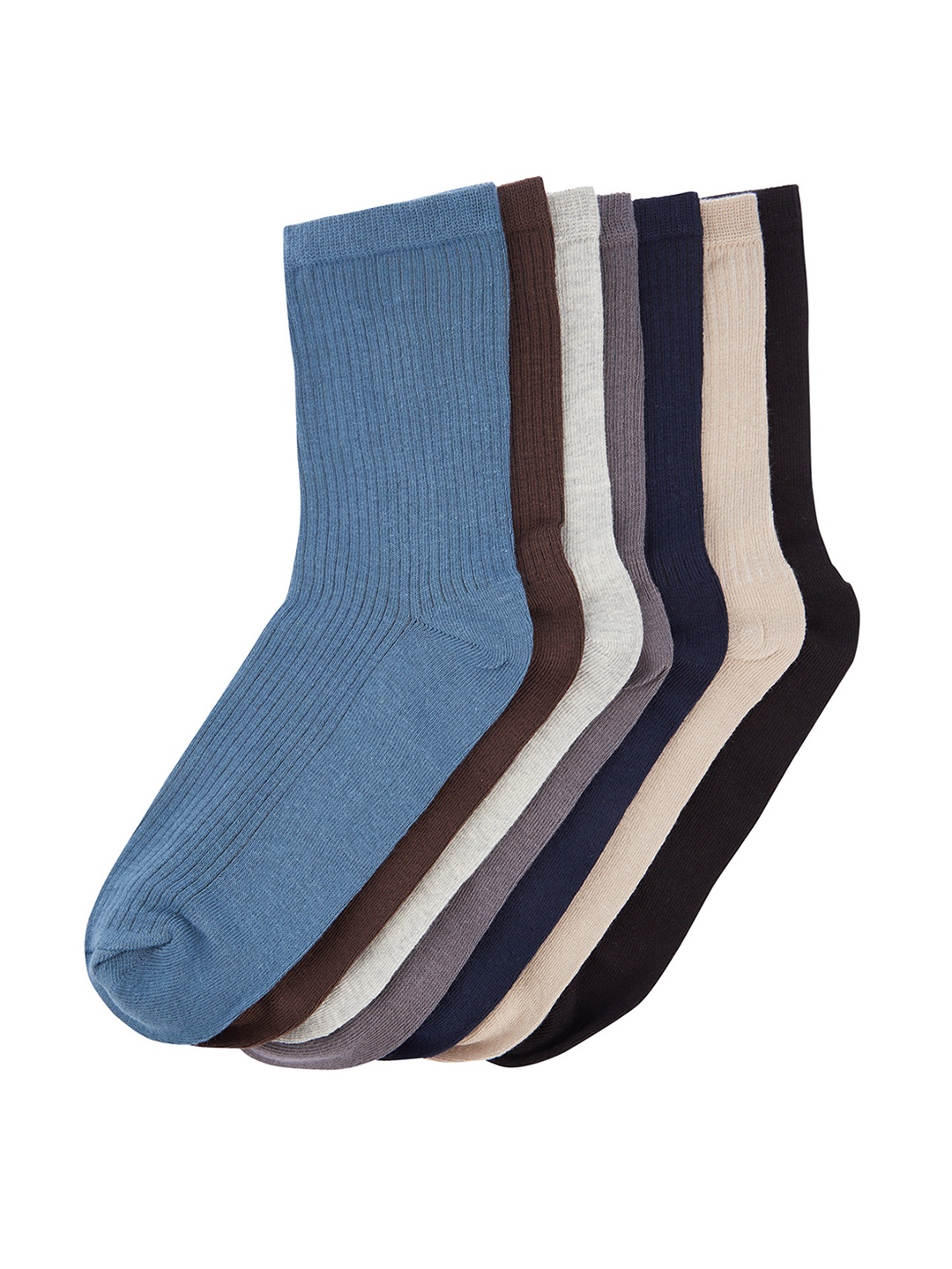 

Trendyol Men Pack Of 7 Above Ankle-Length Socks, Blue
