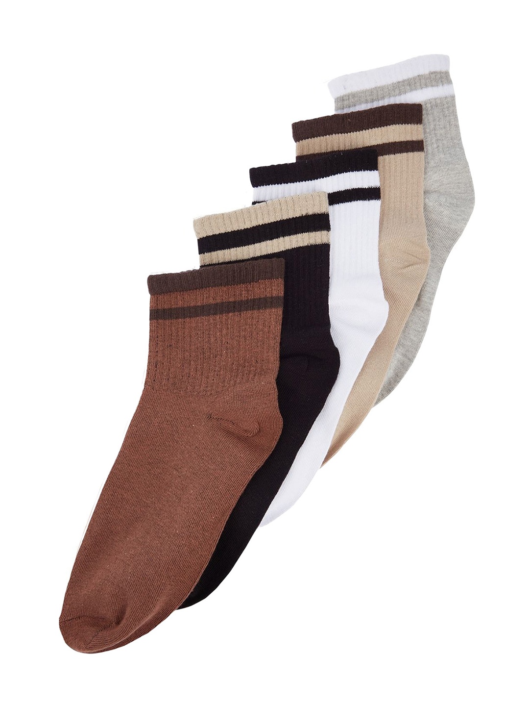

Trendyol Men Pack of 5 Patterned Ankle-Length Socks, Black