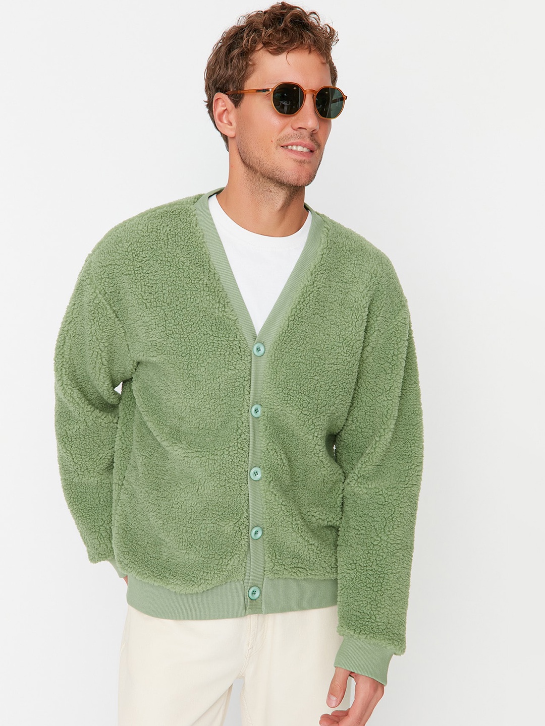 

Trendyol Boucle Cardigan Sweater, Olive