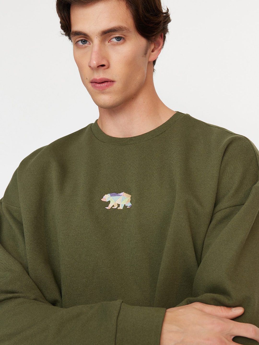 

Trendyol Round Neck Pullover, Olive
