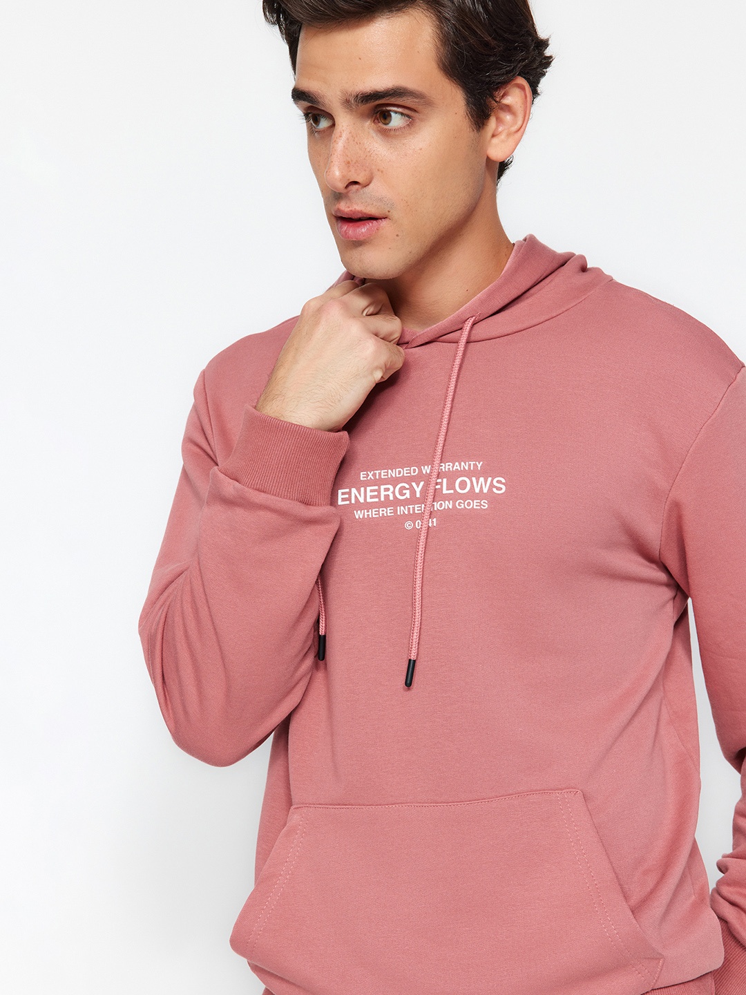 

Trendyol Typography Printed Hooded Pullover Sweatshirt, Pink