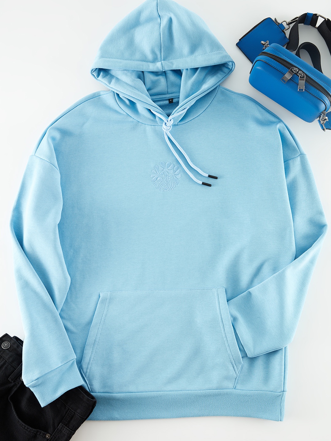 

Trendyol Drop Shoulder Sleeves Hooded Pullover, Blue