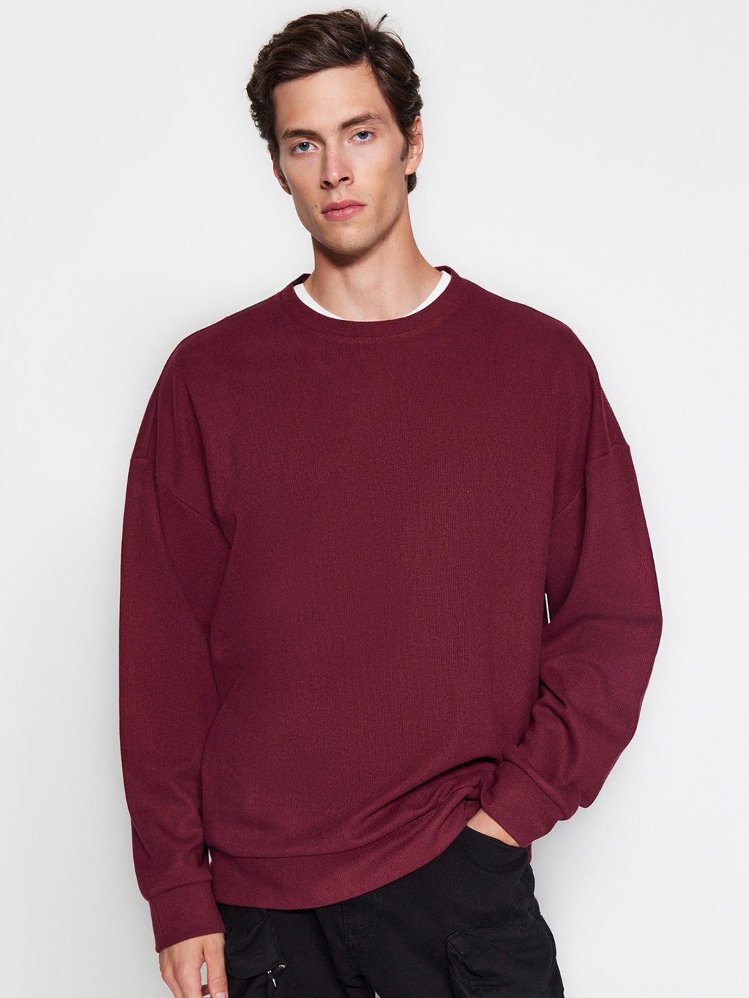 

Trendyol Round Neck Sweatshirt, Maroon
