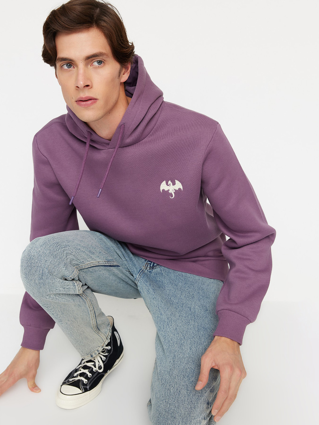 

Trendyol Hooded Front Open Sweatshirt, Purple