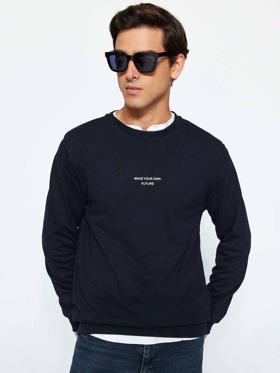 

Trendyol Drop Shoulder Sleeves Pullover, Navy blue