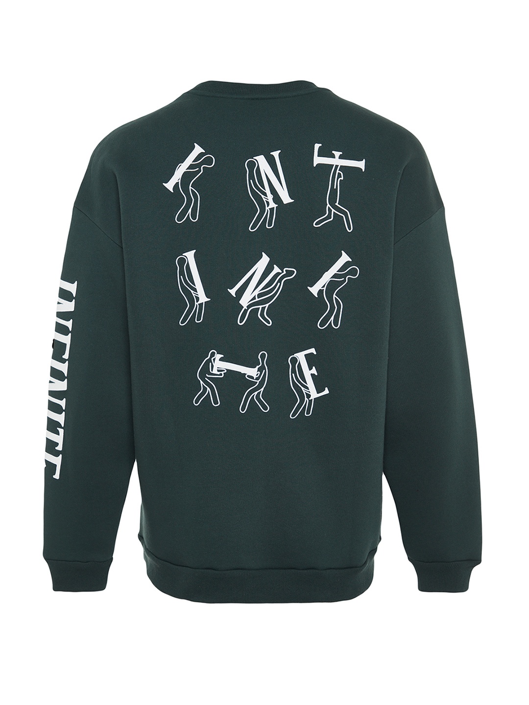 

Trendyol Typography Printed Pure Cotton Long Sleeves Pullover, Green