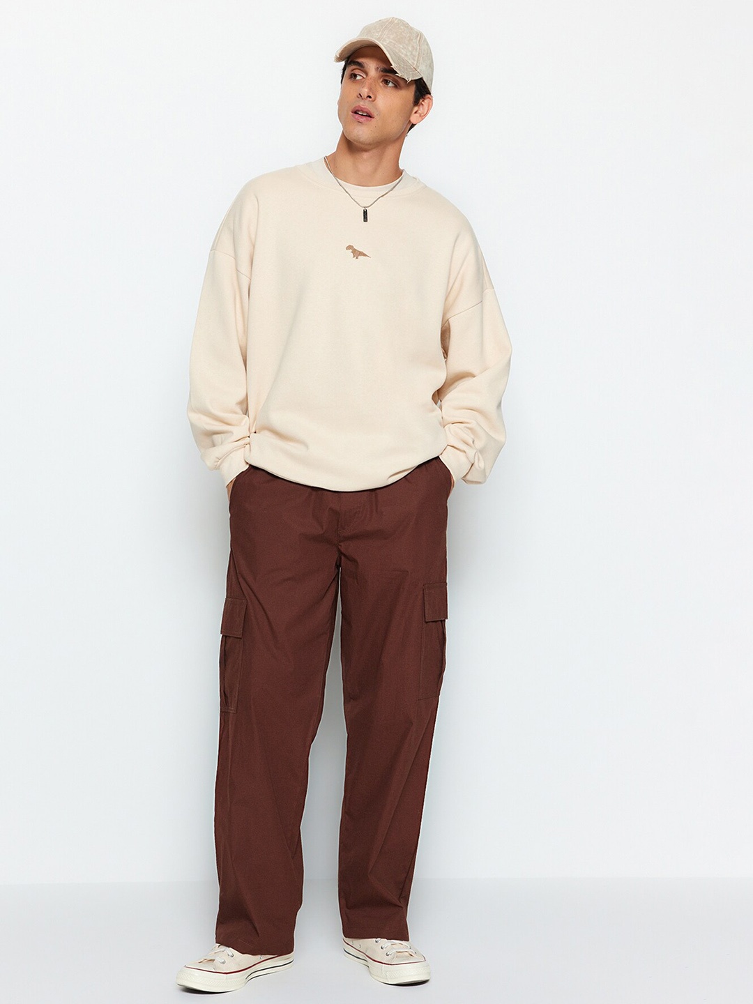 

Trendyol Men Regular Fit Cotton Chinos Trouser, Brown