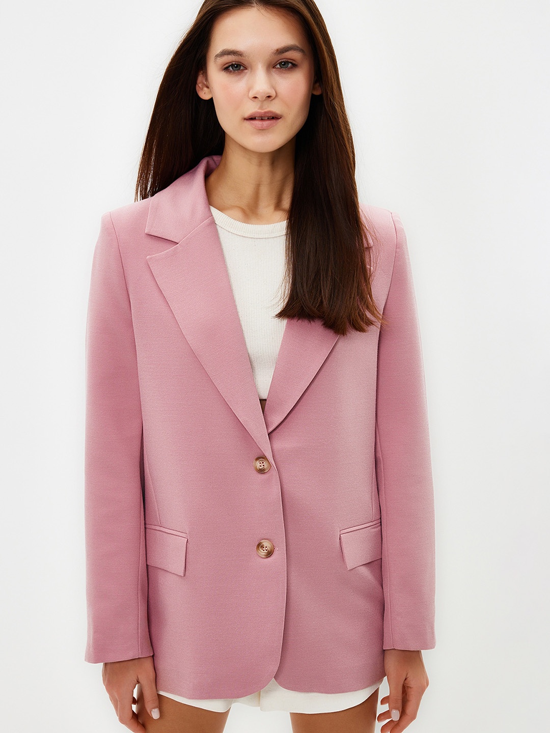 

Trendyol Notched Lapel Collar Single Breasted Blazer, Na