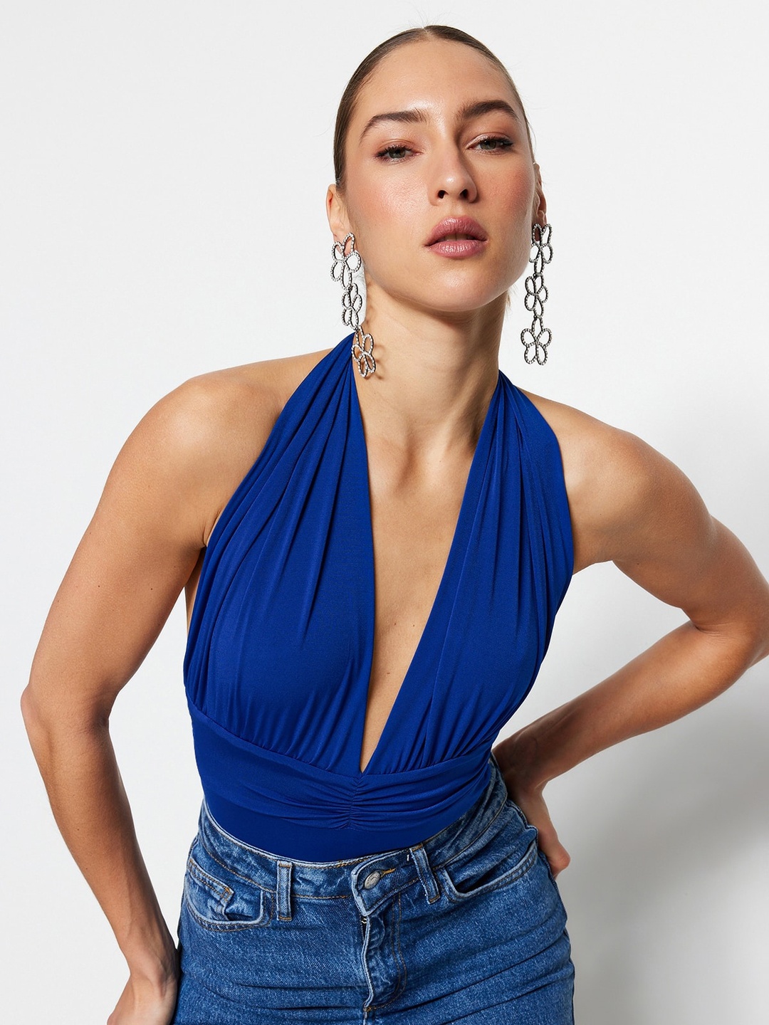 

Trendyol Halter Neck Bodysuit, Blue