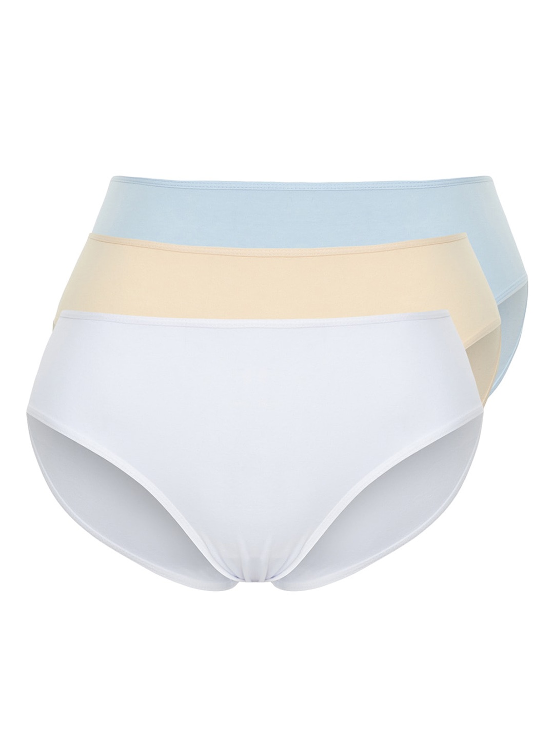 

Trendyol Women Pack Of 3 Mid-Rise Cotton Basic Briefs, Grey