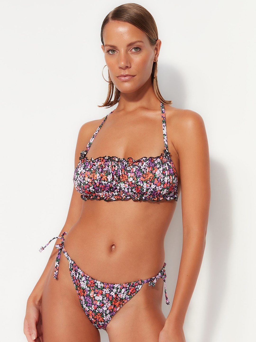 

Trendyol Floral Printed Basic Brief, Purple