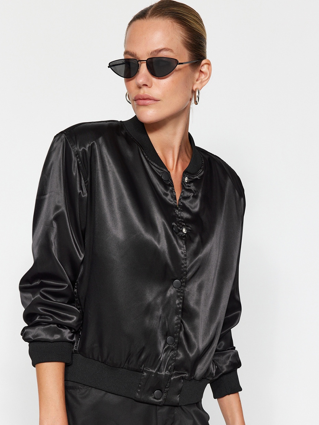 

Trendyol Mock Collar Bomber Jacket, Black