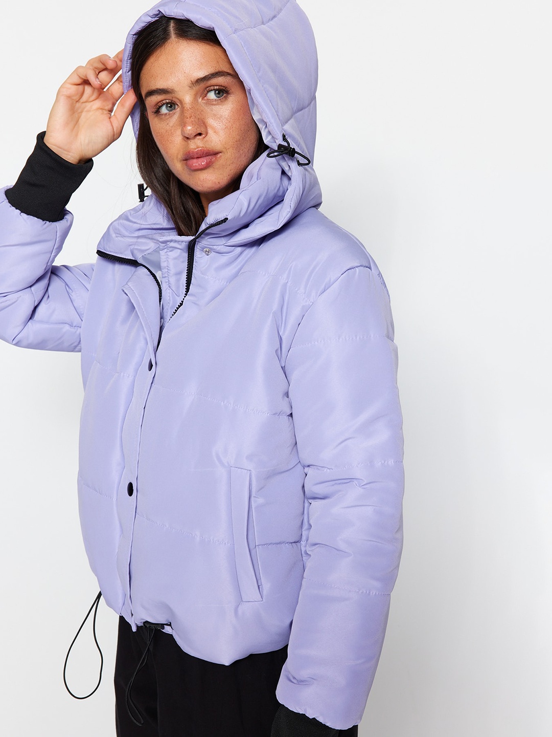 

Trendyol Hooded Padded Jacket, Lavender