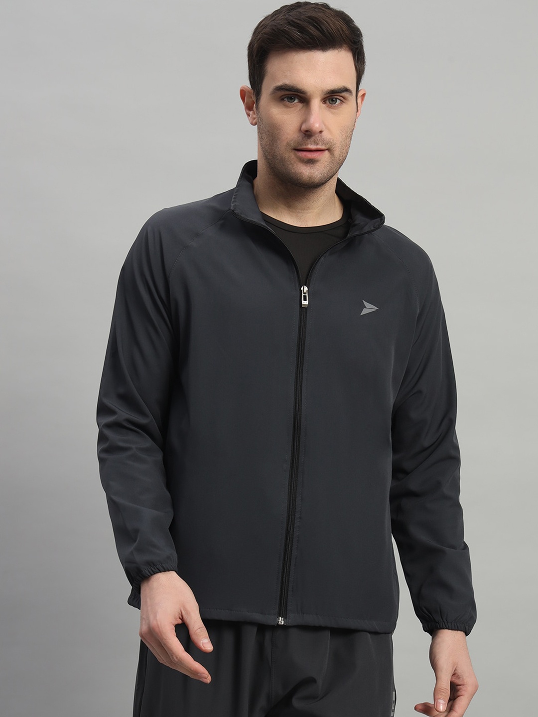

FITINC Mock Collar Long Sleeves Lightweight Rapid-Dry Sporty Jacket, Grey