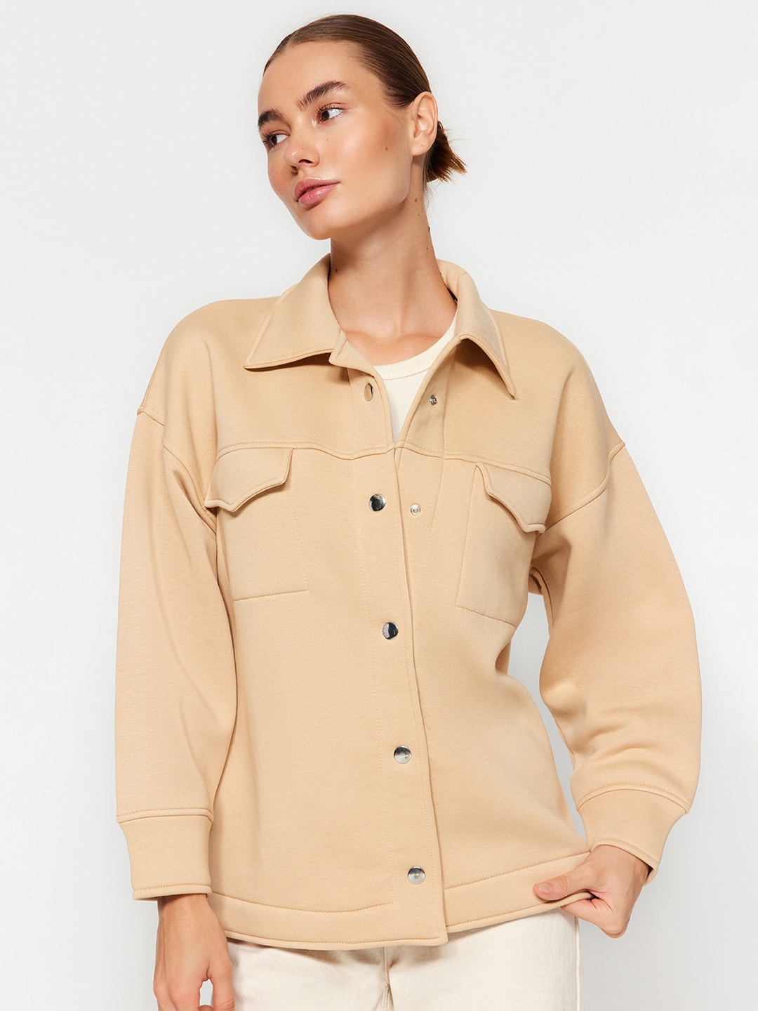 

Trendyol Spread Collar Tailored Jacket, Beige