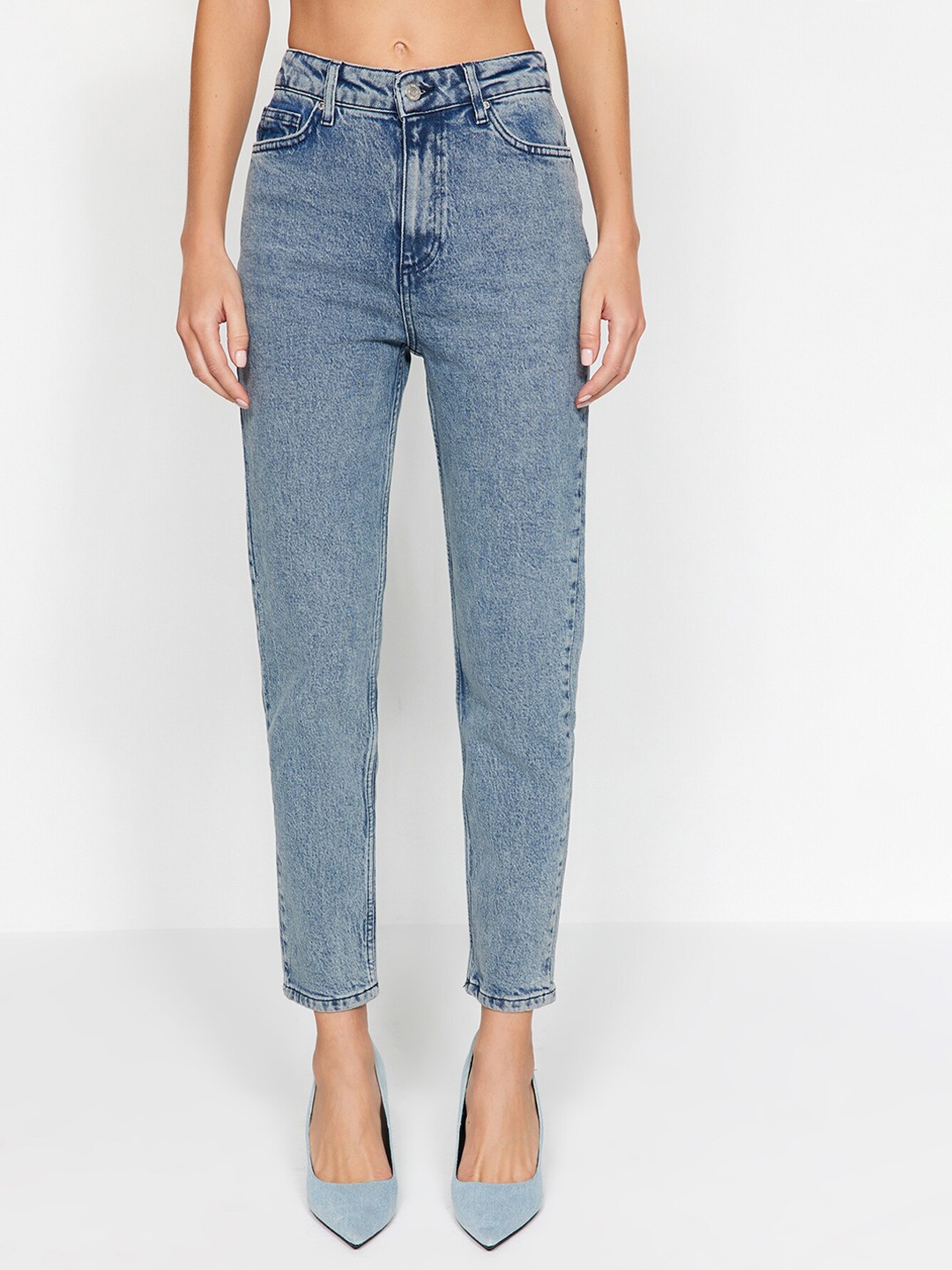 

Trendyol Women Clean Look High-Rise Stretchable Jeans, Blue