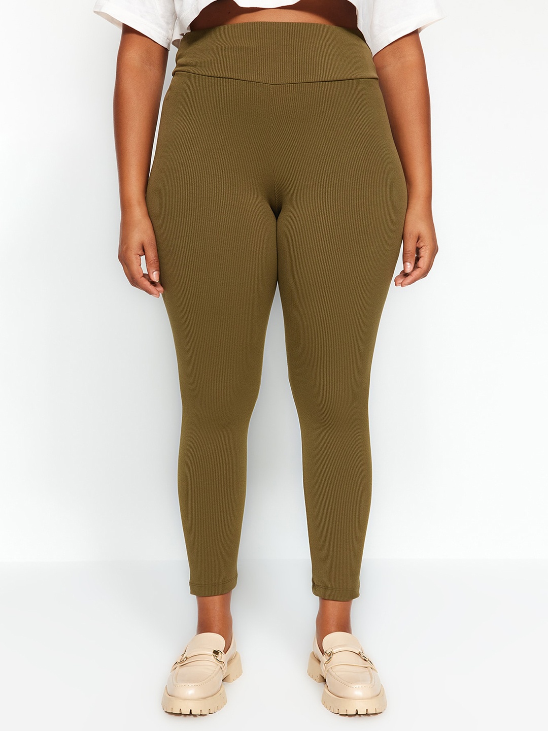 

Trendyol Plus Size Ankle Length Leggings, Khaki