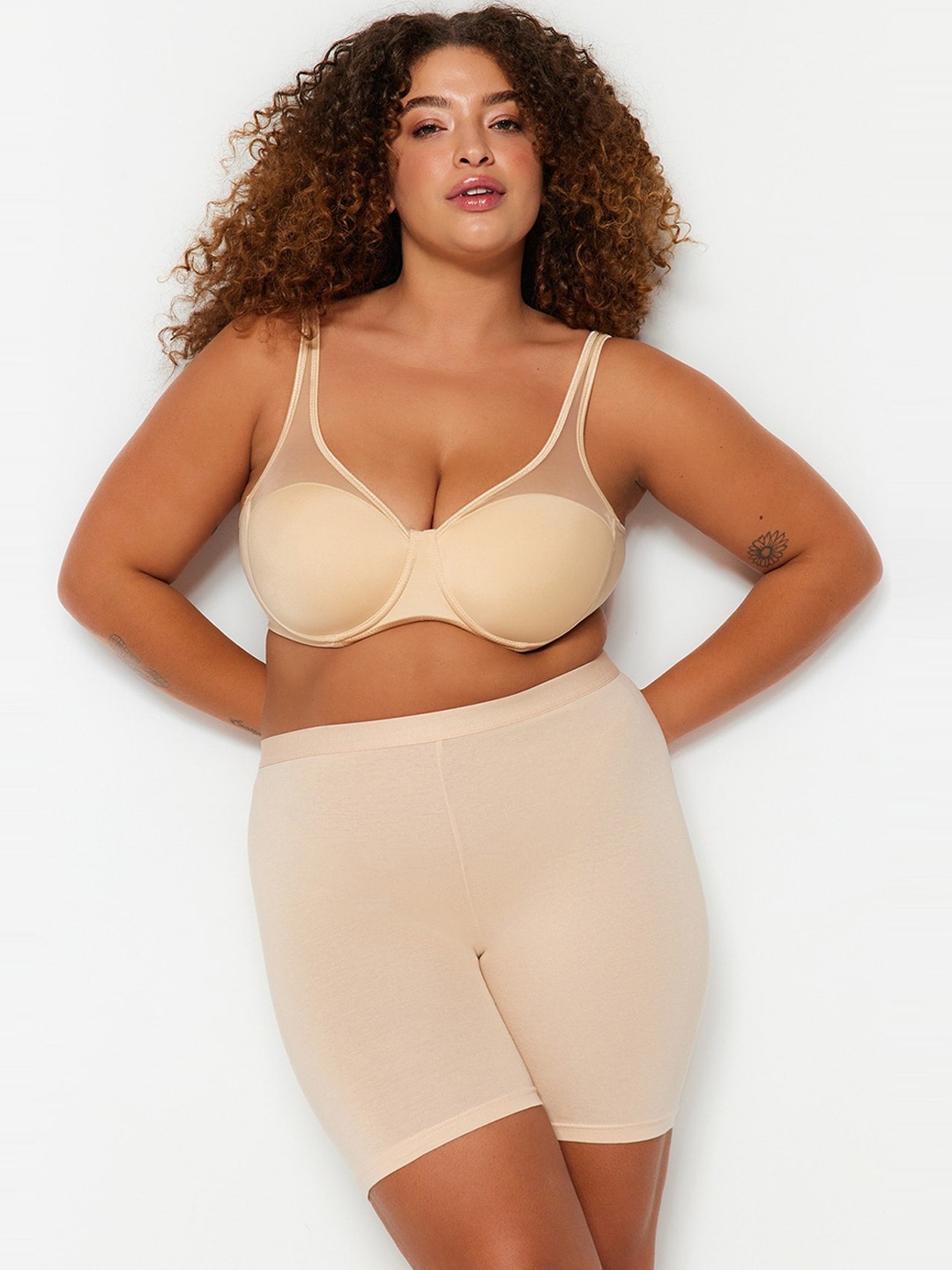 

Trendyol Plus Size High-Rise Tummy & Thigh Shaper, Beige