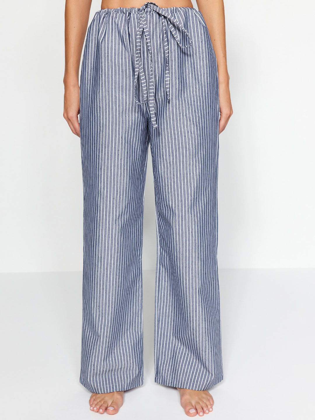

Trendyol Women Striped Lounge Pants, Blue