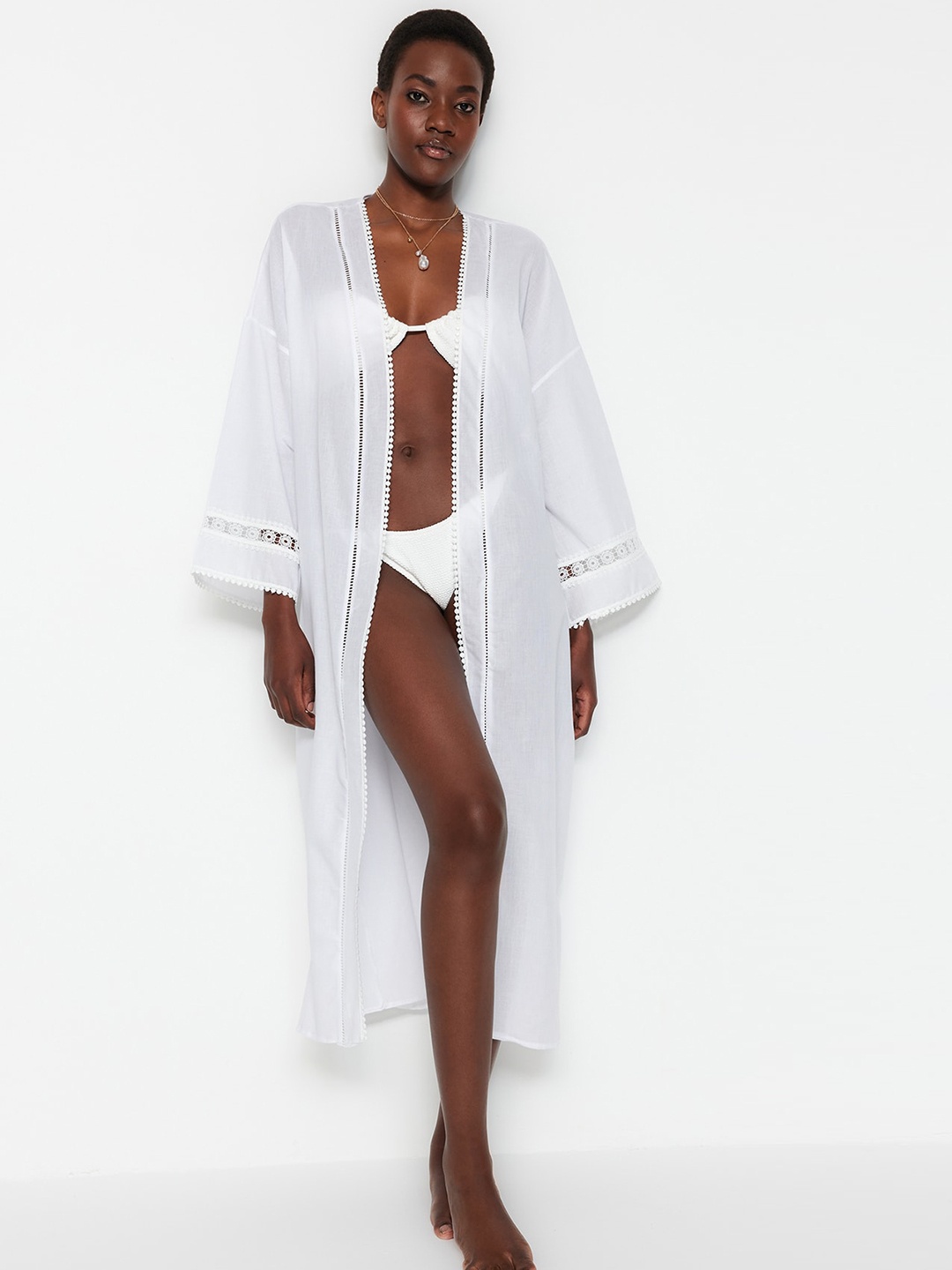 

Trendyol Self-Design Swimwear Cover-Up Top, White