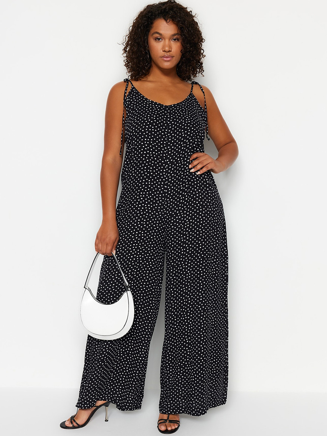 

Trendyol Geometric Printed Basic Jumpsuit, Black