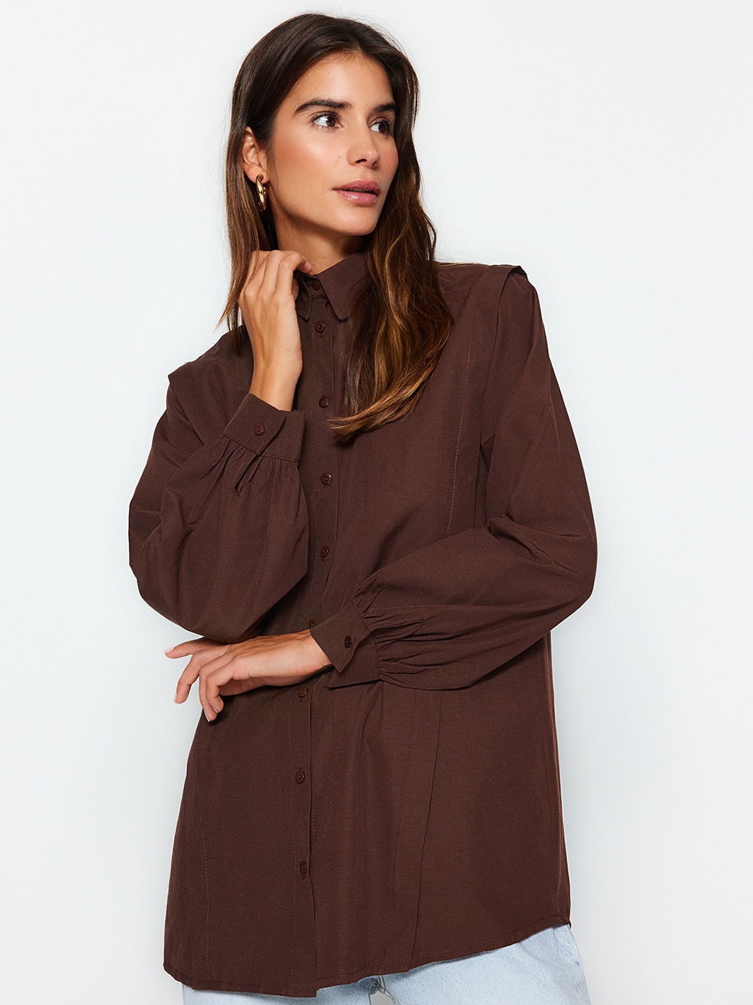 

Trendyol Long Sleeves Opaque Casual Shirt, Na