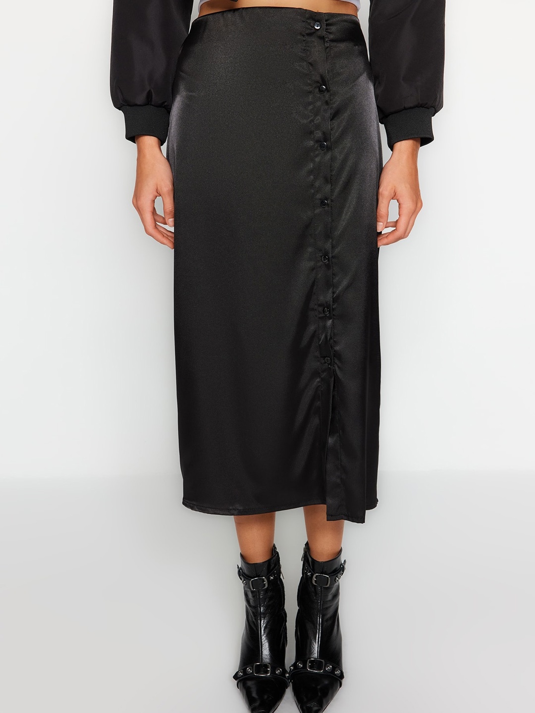 

Trendyol Straight Midi Skirts, Black