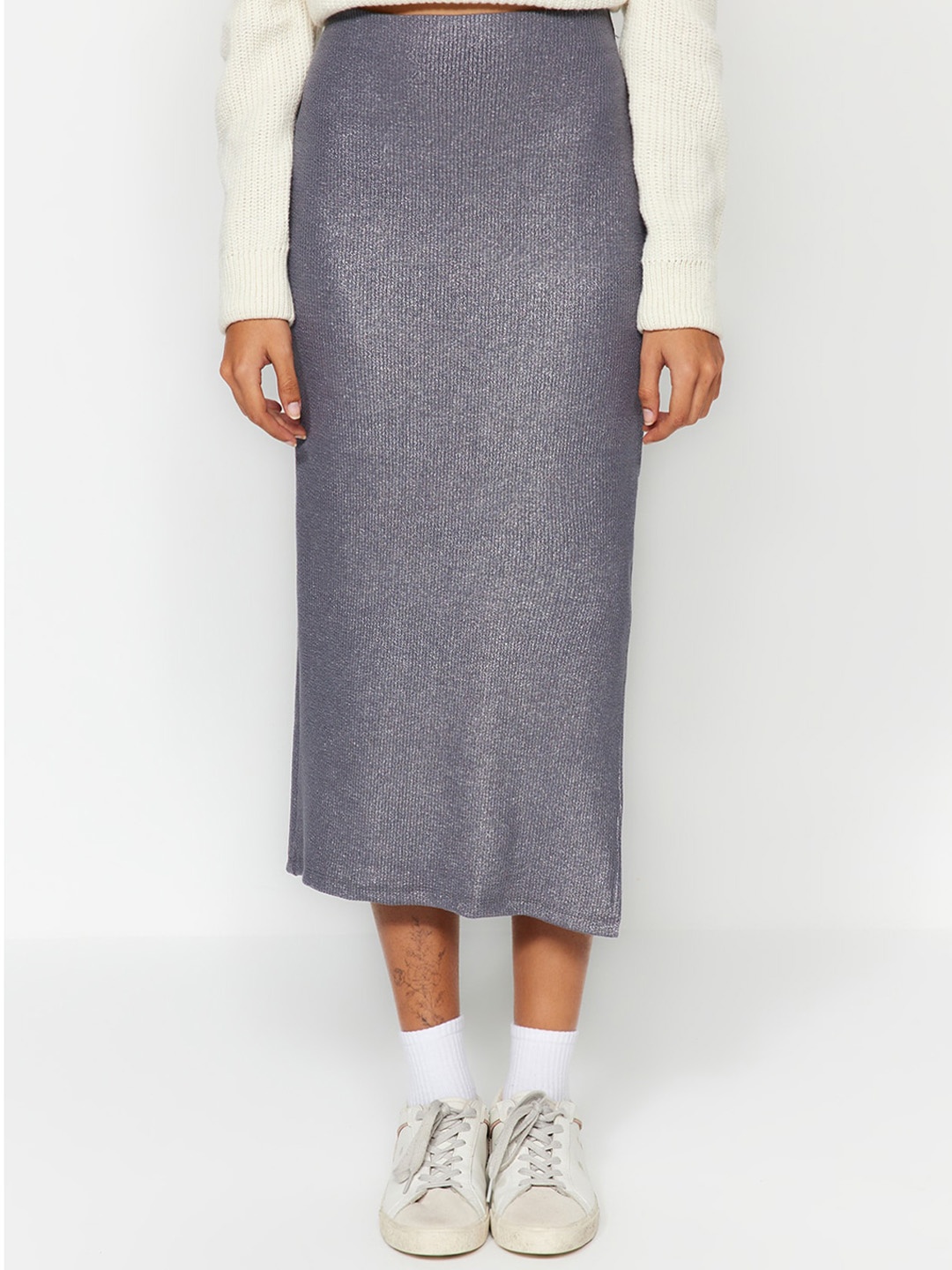 

Trendyol Embellished Pencil Midi Skirts, Grey