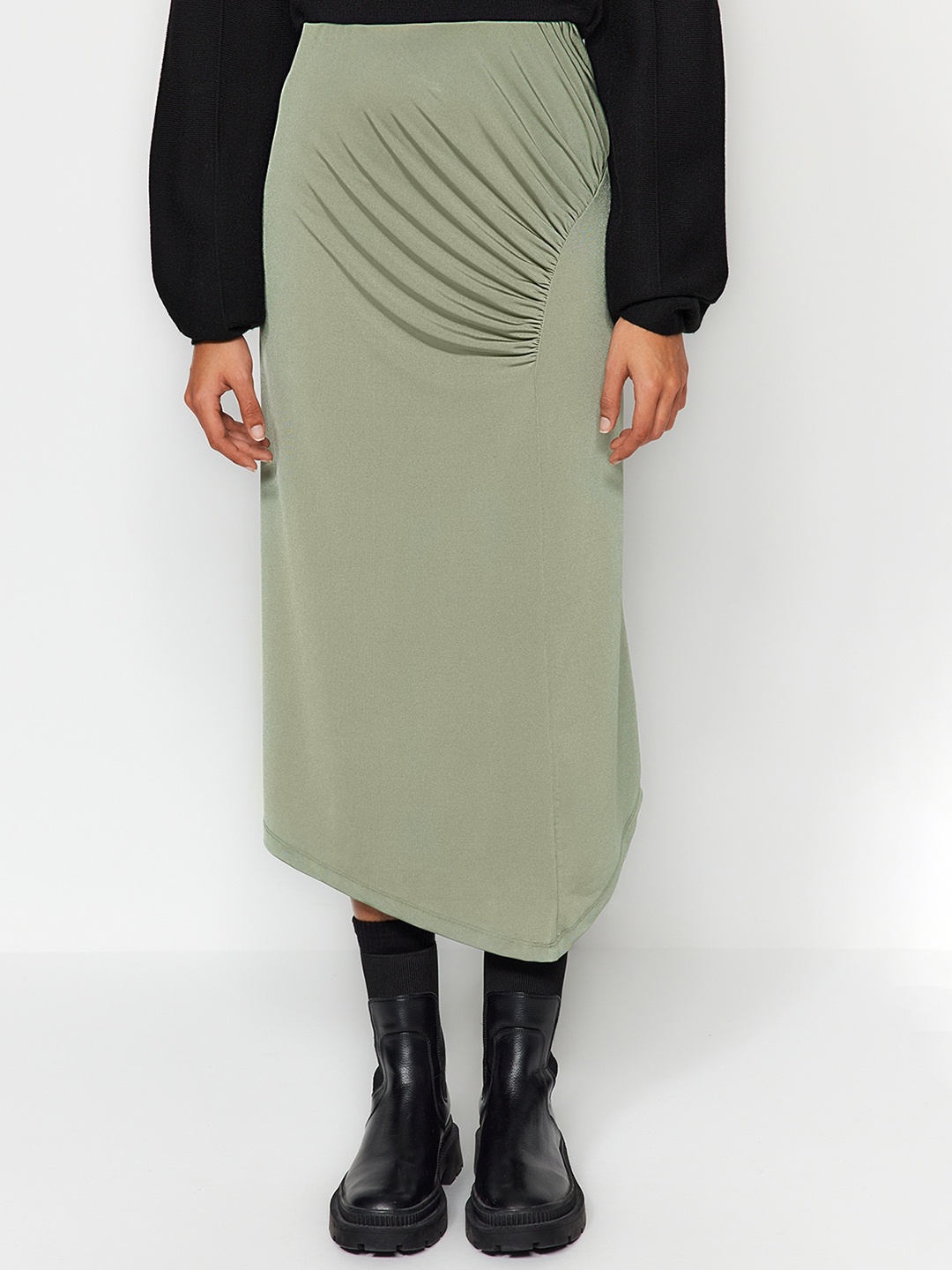 

Trendyol Straight Midi Skirts, Green
