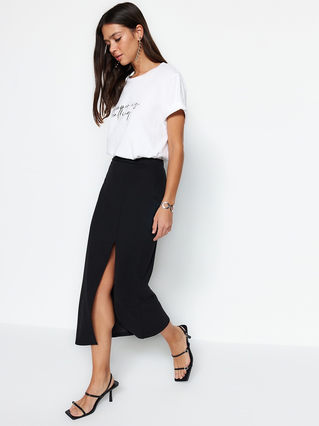 

Trendyol Straight Maxi Skirts, Black