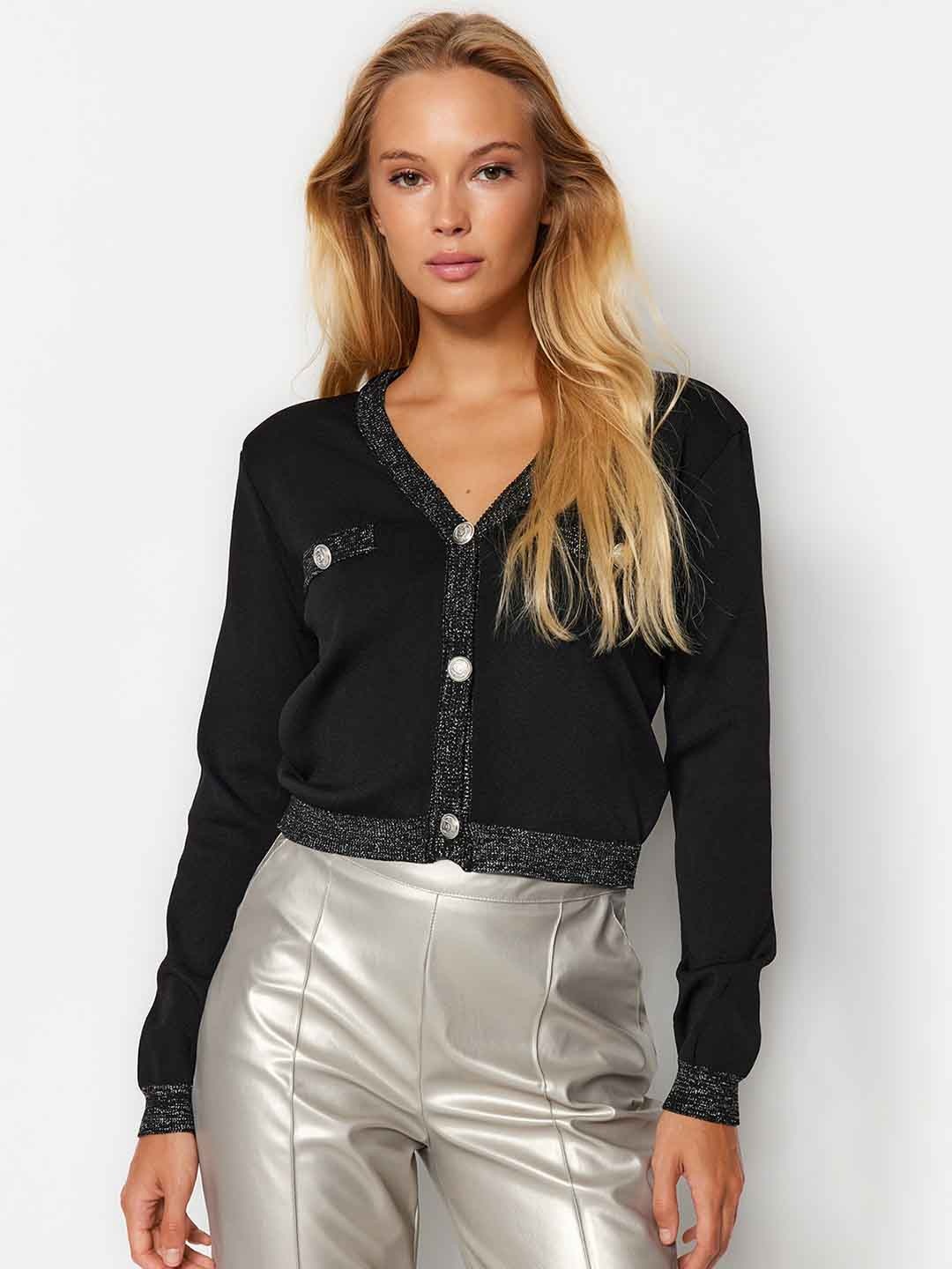 

Trendyol V-Neck Crop Cardigan V-Neck, Blue