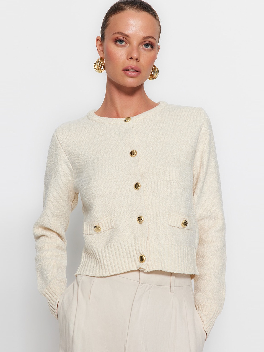 

Trendyol Pure Acrylic Cardigan, White