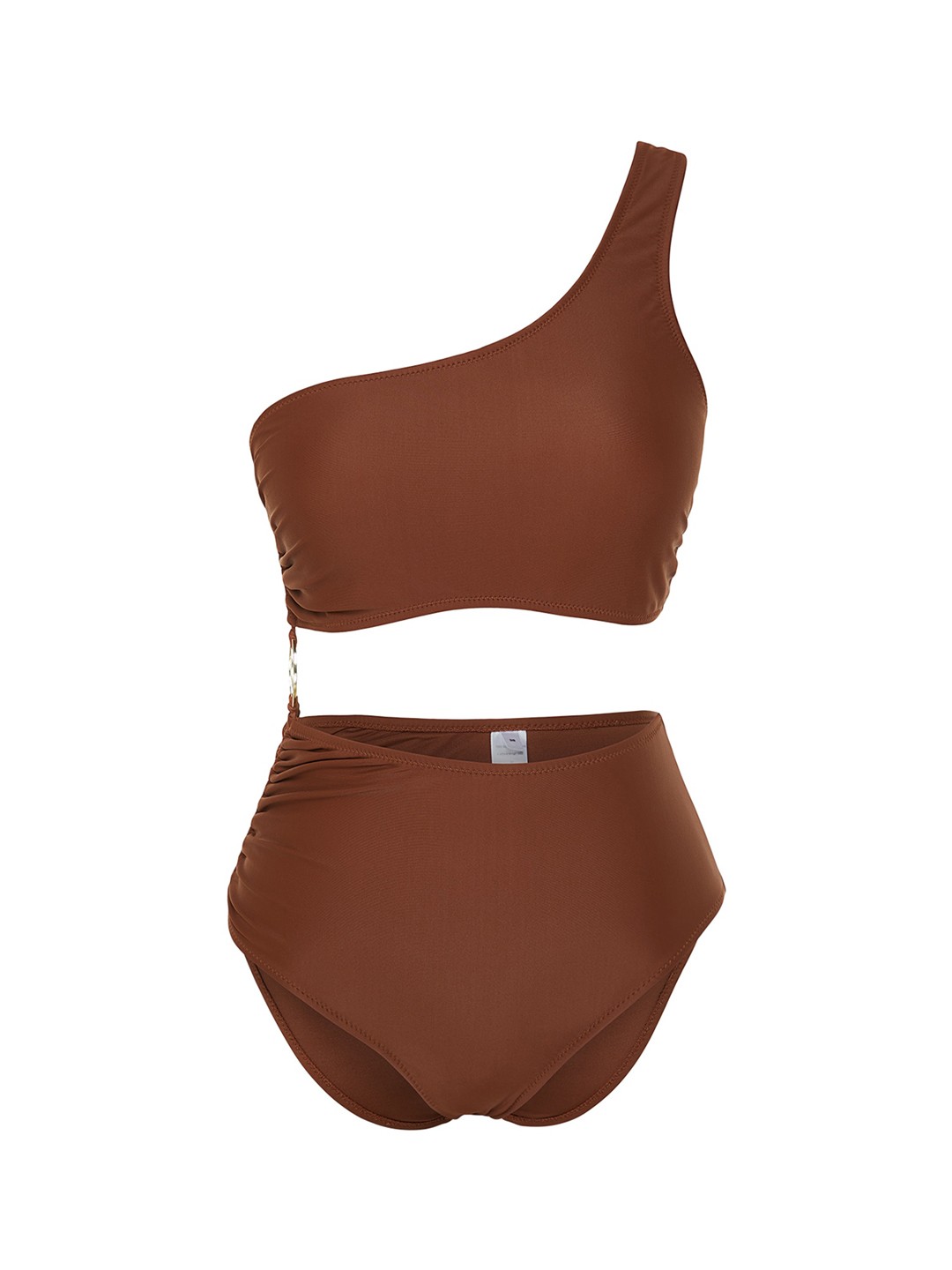 

Trendyol One-Shoulder Medium Coverage Bodysuit, Brown
