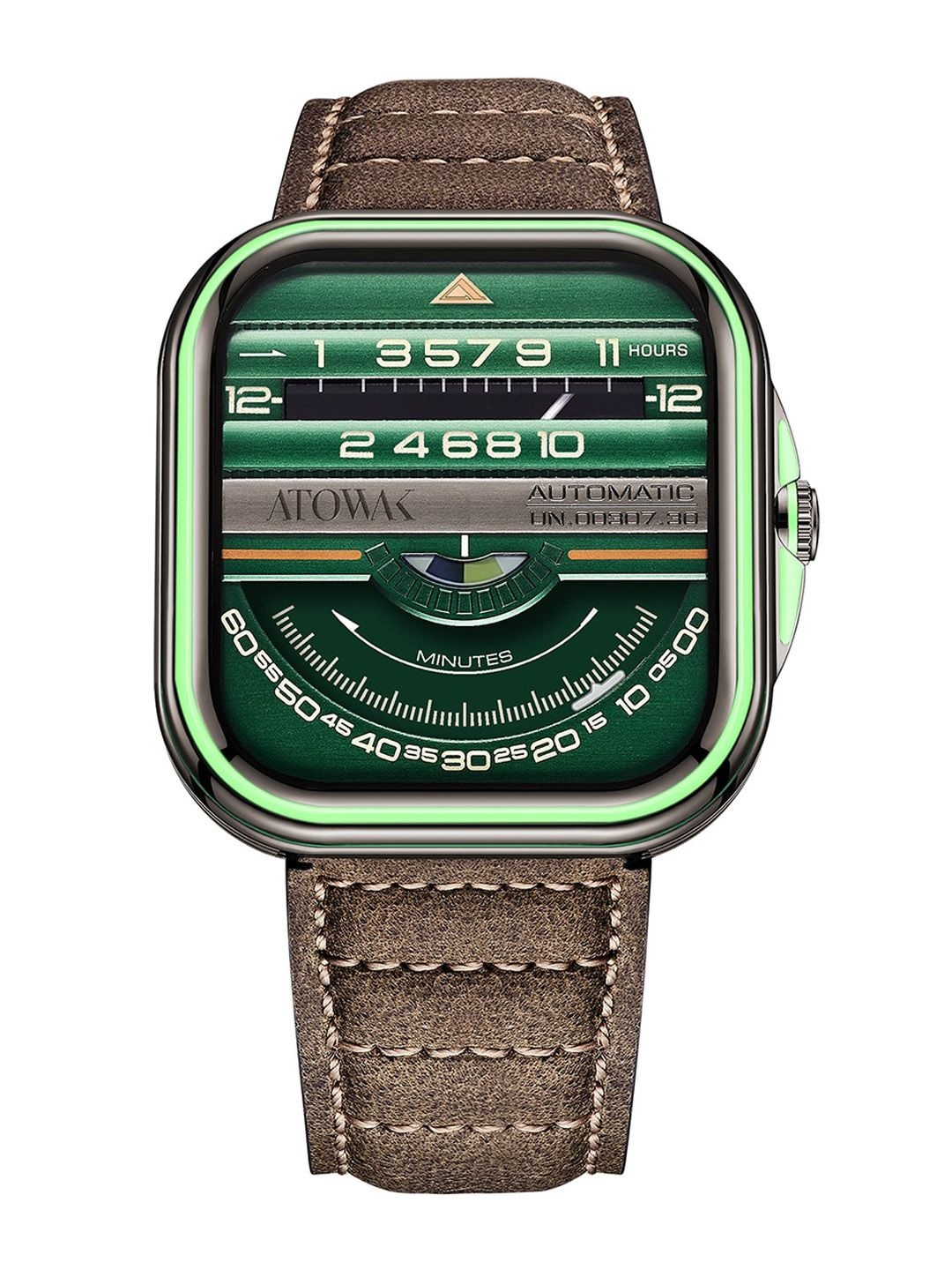 

Atowak Men Patterned Digital Automatic Motion Powered Watch WS12-S2826-1, Brown