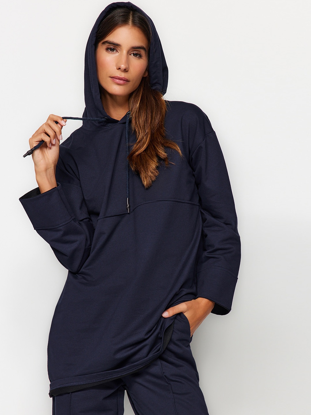 

Trendyol Hooded Long Sleeves Tracksuits, Navy blue