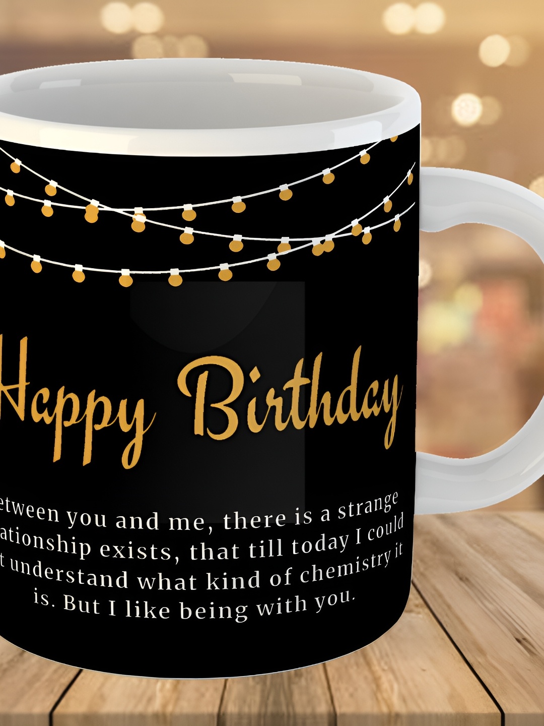 

Keviv Black & White Happy Birthday Printed Ceramic Glossy Mug 325 ml