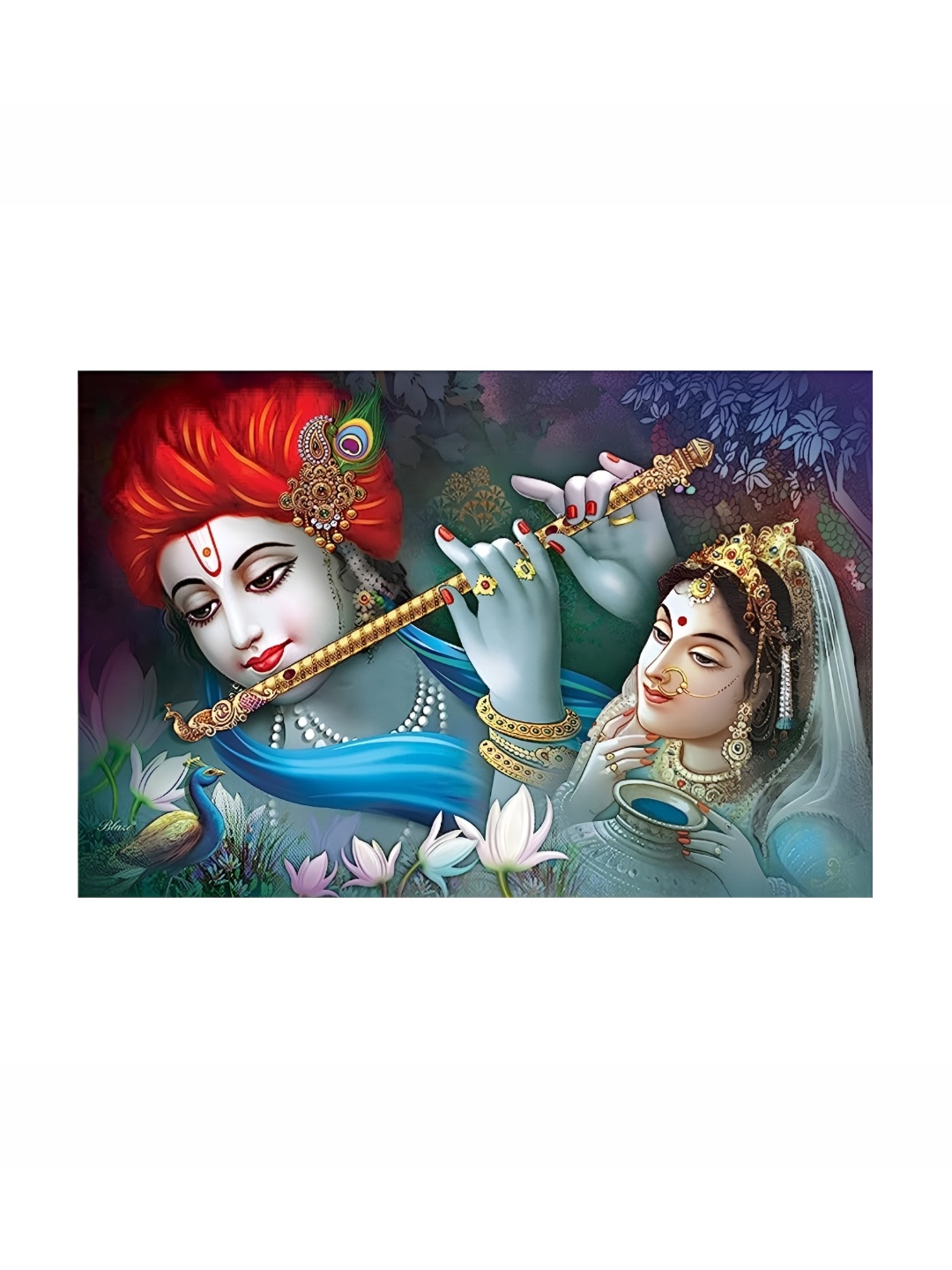 

masstone Blue & Red Wooden Religious Wall Art