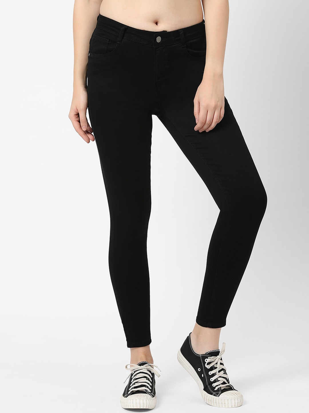 

Kraus Jeans Women Super Skinny Fit Clean Look Stretchable Jeans, Black