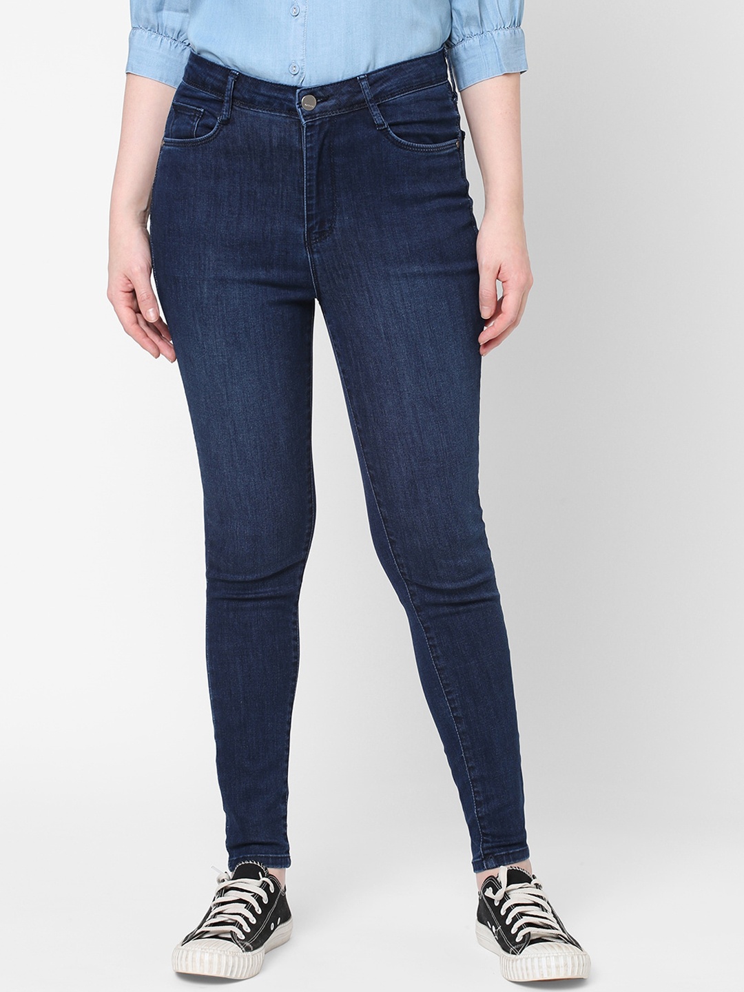 

Kraus Jeans Women Super Skinny Fit High-Rise Stretchable Jeans, Navy blue