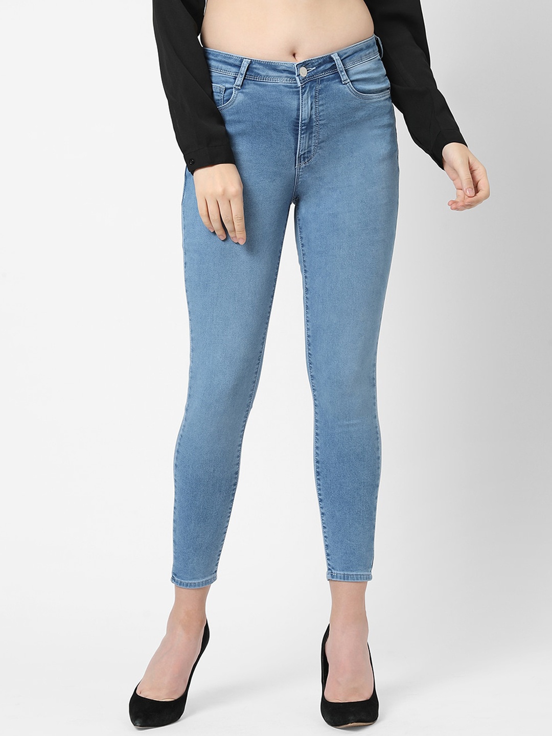 

Kraus Jeans Women Skinny Fit High Rise Jeans, Blue