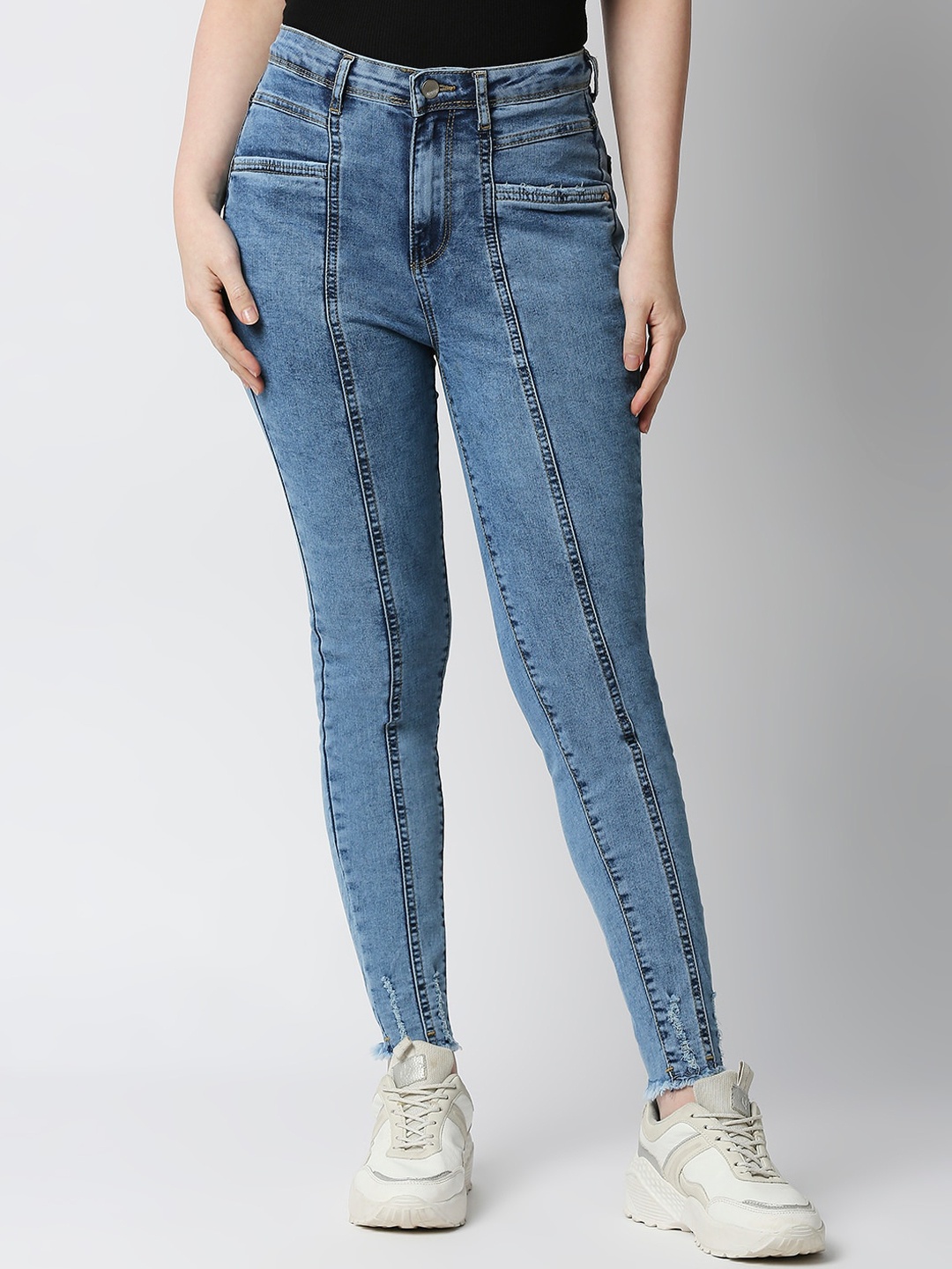 

Kraus Jeans Women Super Skinny Fit High-Rise Jeans, Blue