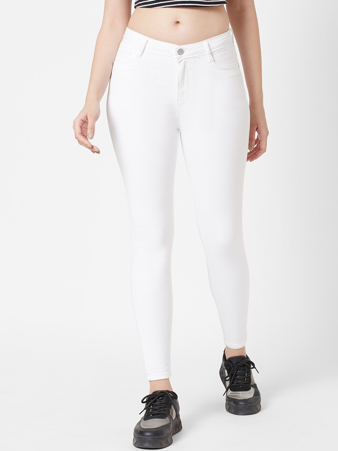 

Kraus Jeans Women Skinny Fit High-Rise Jeans, White