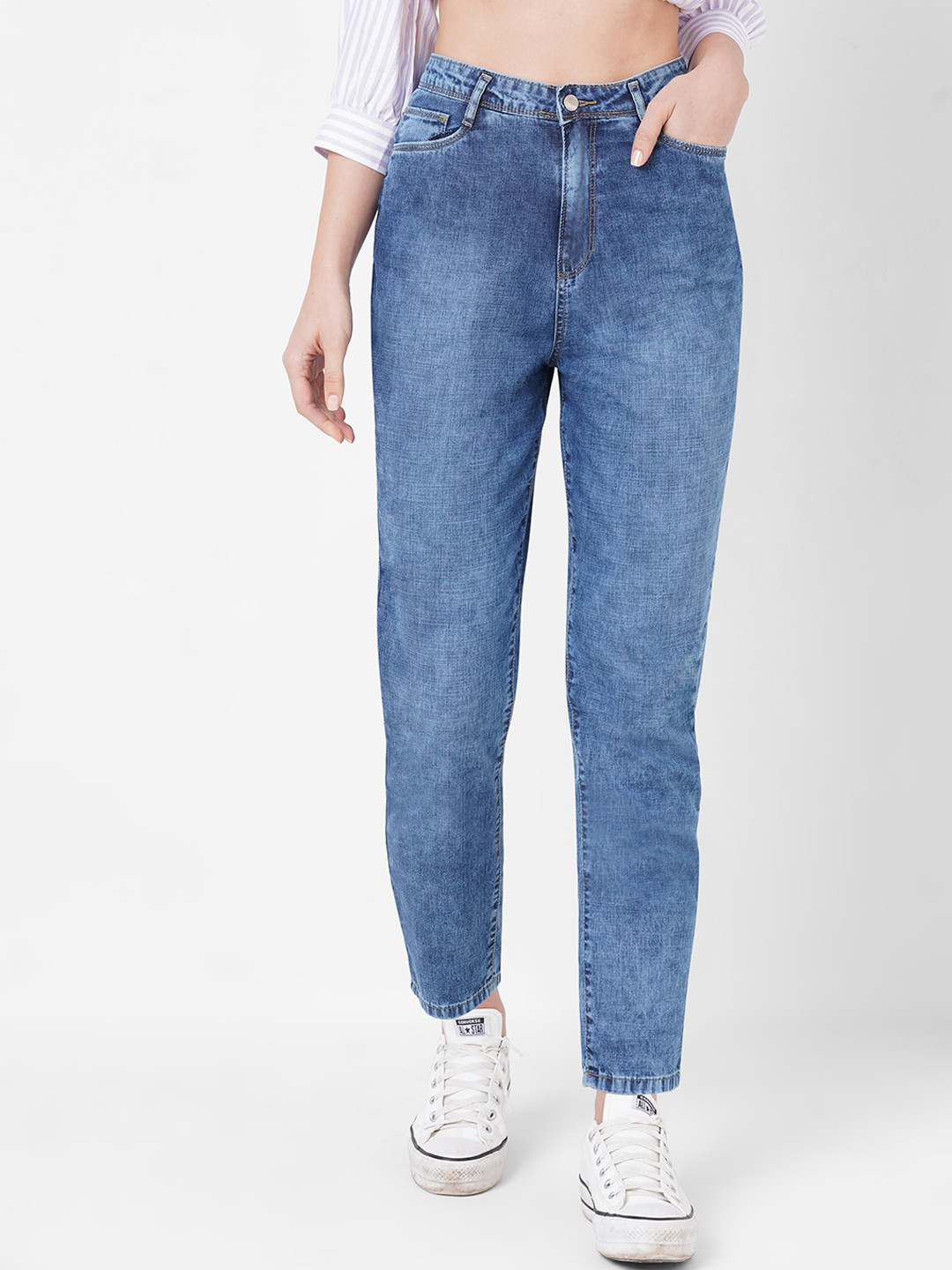 

Kraus Jeans Women High-Rise Light Fade Jeans, Blue