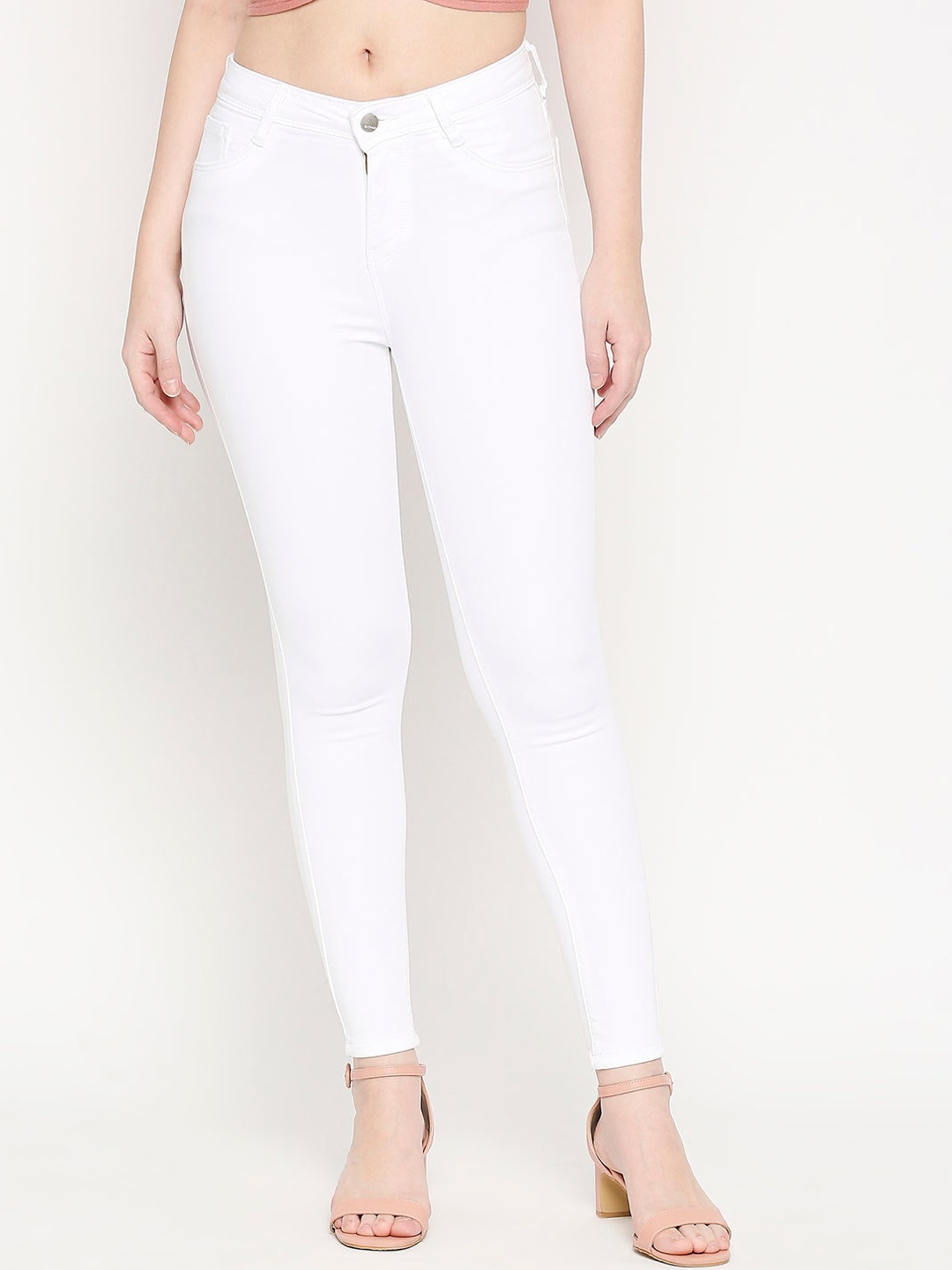 

Kraus Jeans Women Skinny Fit High-Rise Jeans, White