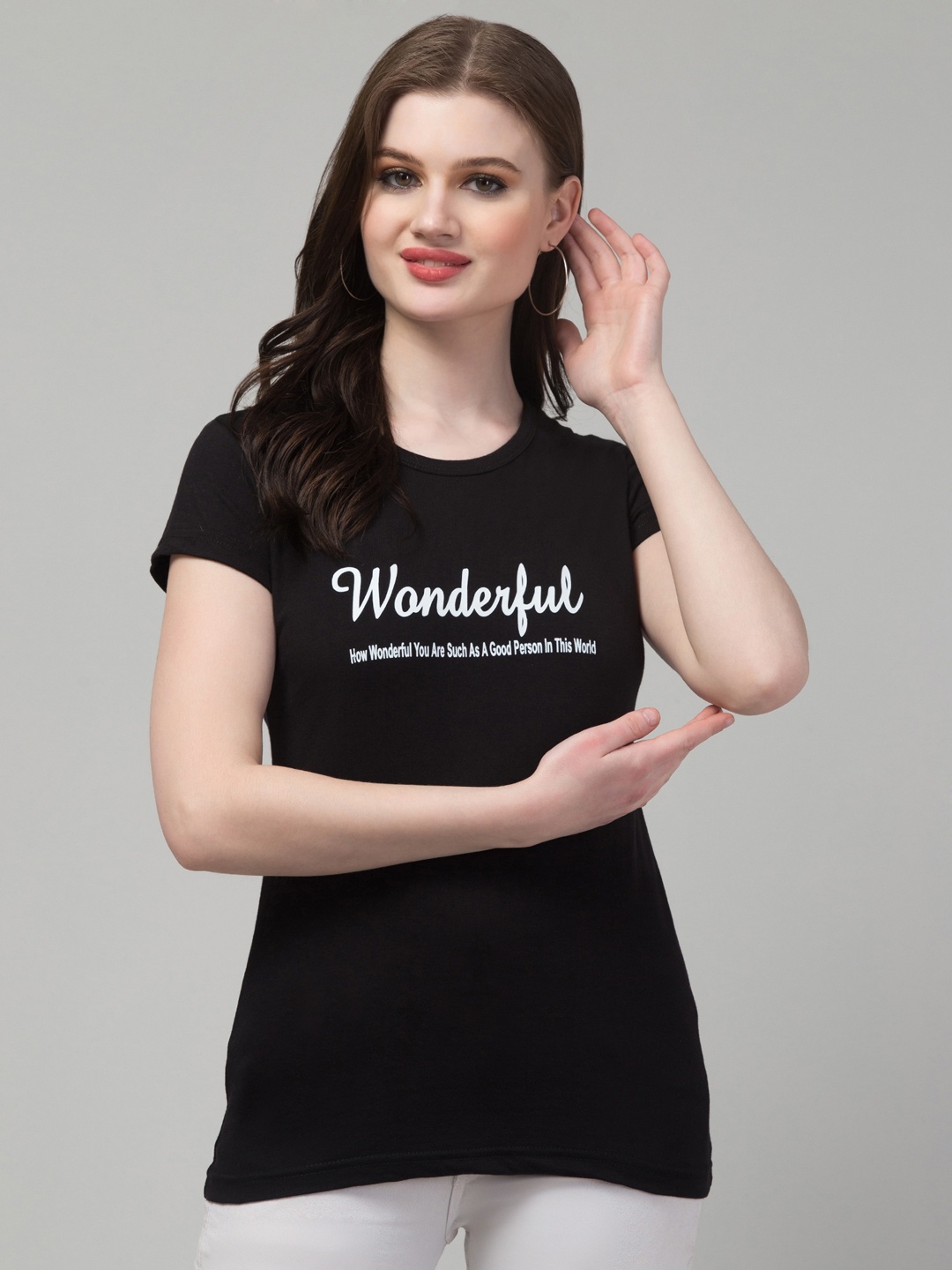 

Trend Level Typography Printed Cotton T-shirt, Black