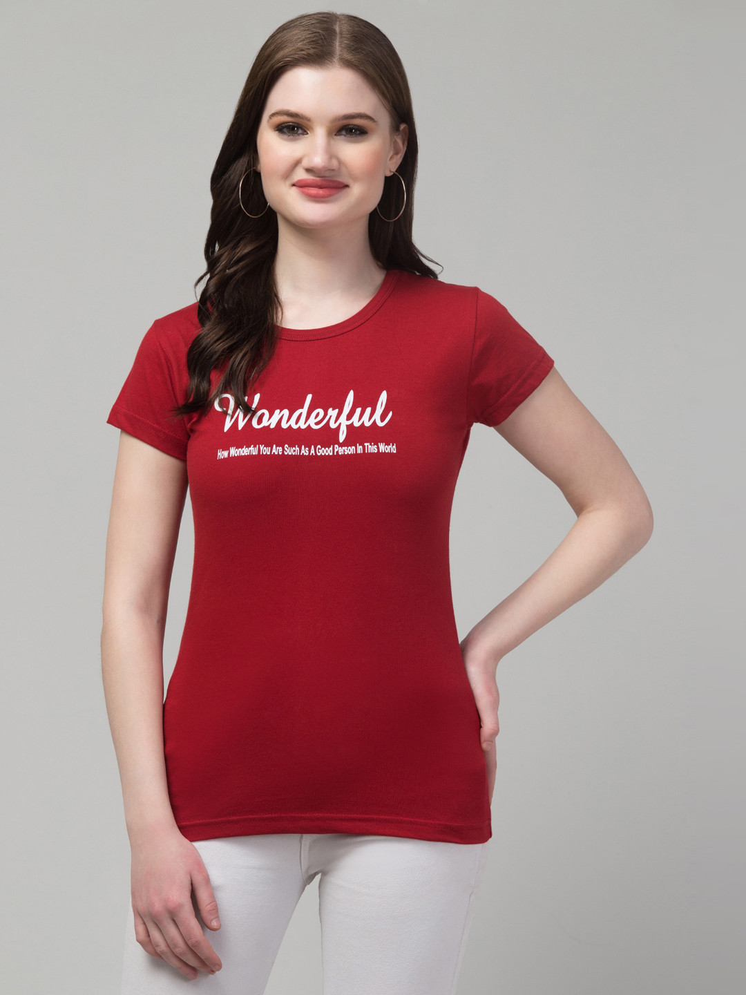 

Trend Level Typography Printed Cotton T-shirt, Maroon