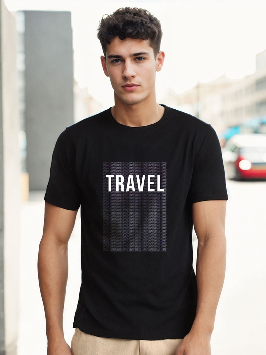 

NOBERO Typography Printed Pure Cotton T-shirt, Black