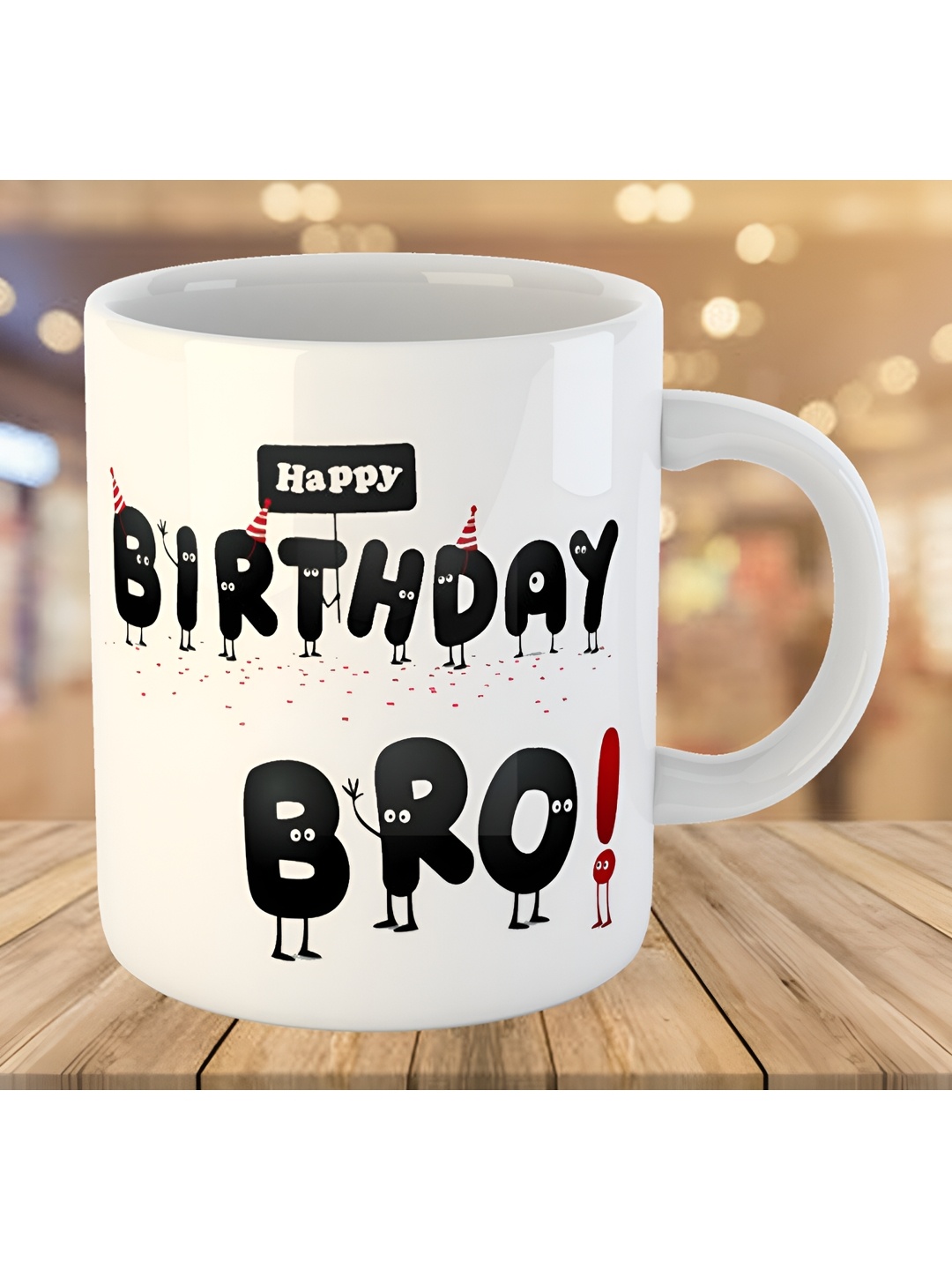 

Keviv White & Black Text or Slogans Printed Ceramic Glossy Mug 325 ml