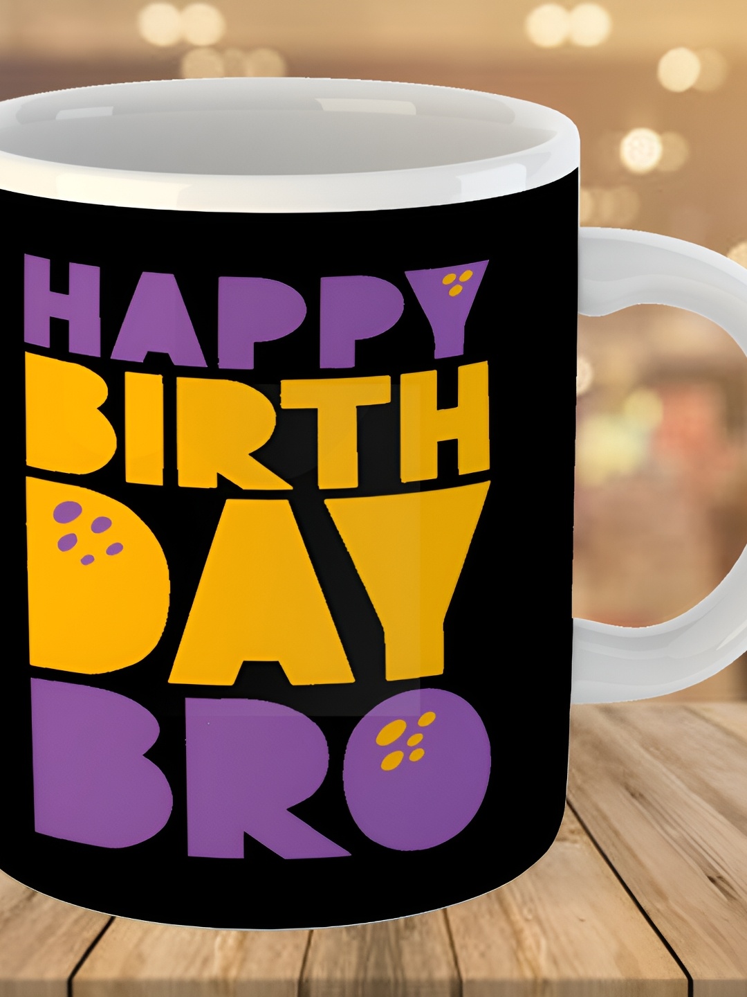 

Keviv Black & Yellow Text or Slogans Printed Ceramic Glossy Mug 325 ml