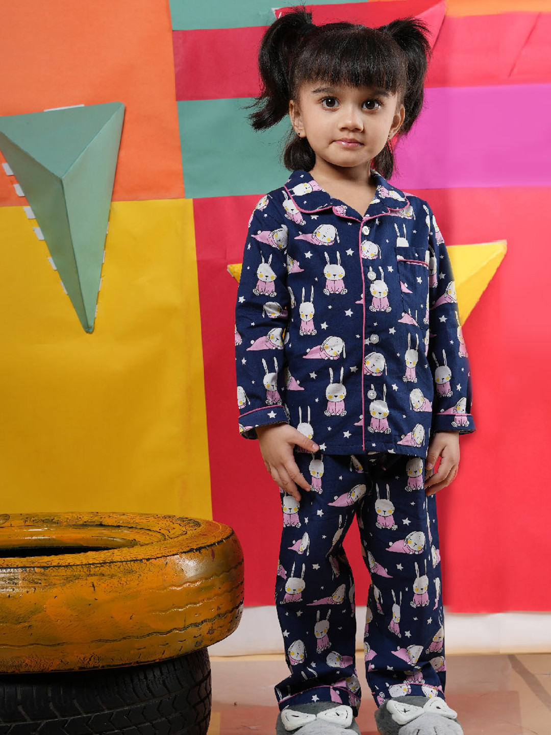

Babywish Kids Printed Pure Cotton Night suit, Blue